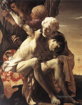イレーネとメイドが世話する聖セバスチャン オランダの画家ヘンドリック・テル・ブリュッヘン Oil Paintings
